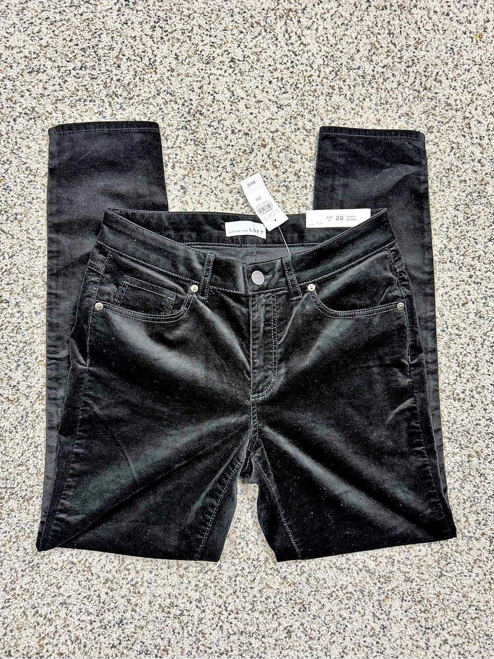 LOFT Curvy Skinny Velvet Pants Womens 6 Office Work Festive Stretch Academia NWT